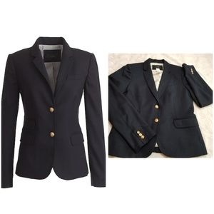 J. Crew Schoolboy Three Button Blazer Wool Navy Bl